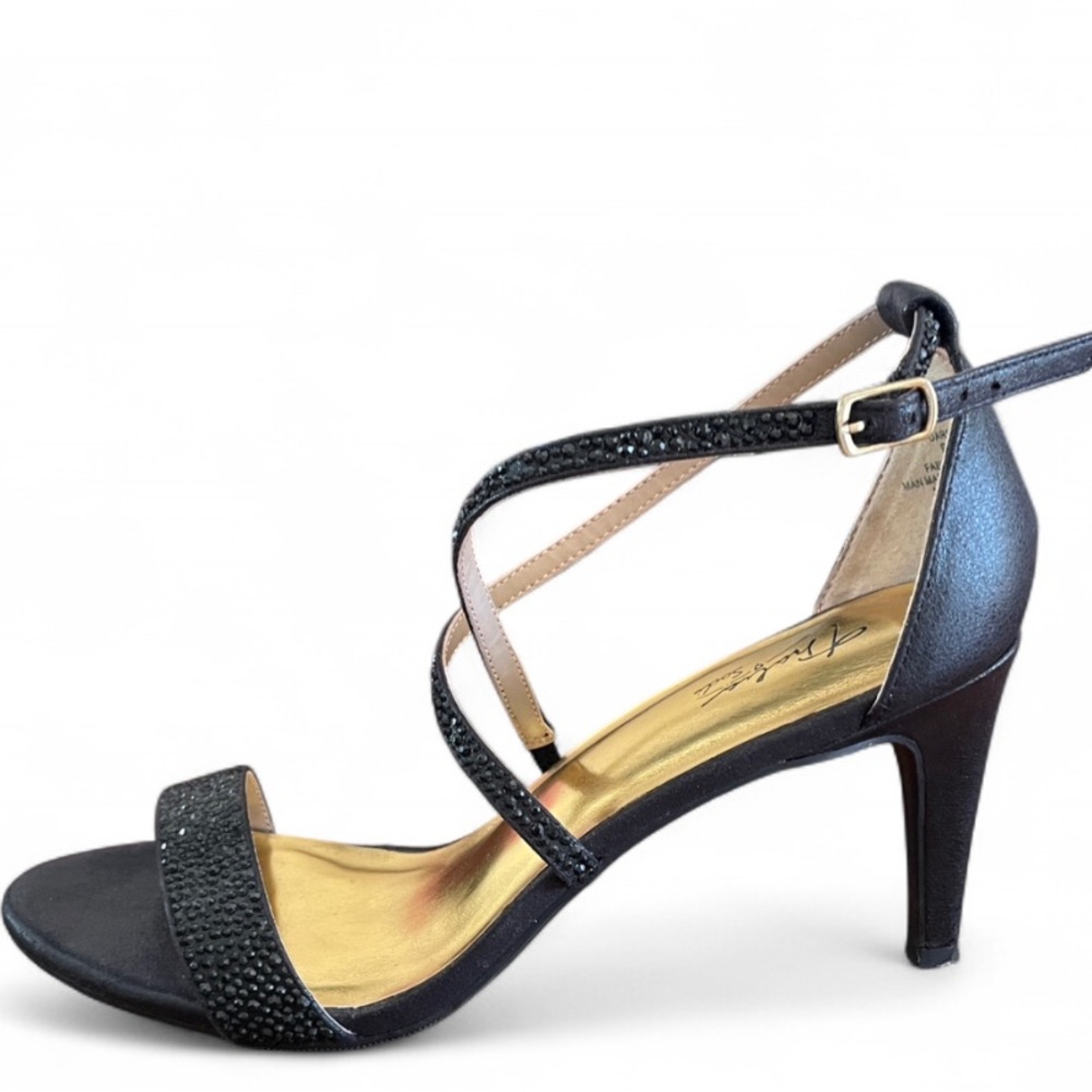 Thalia Sodi Black‎ and Gold Strappy Heels